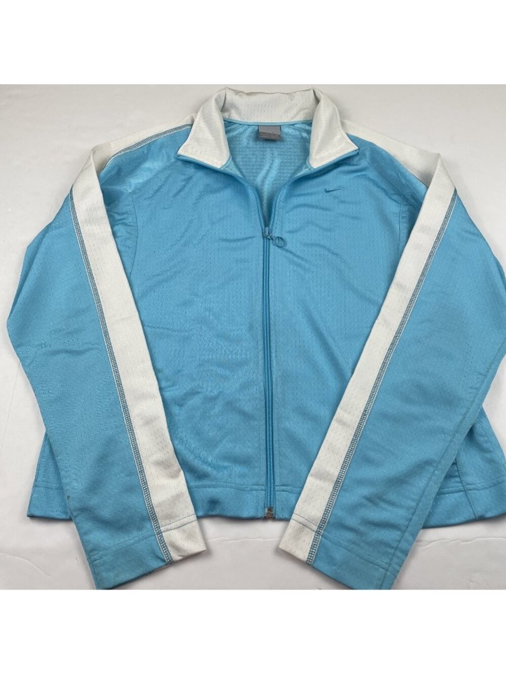 Nike Birdseye Mesh Training Jacket Women’s XL 16-18 Full Zip Track Blue White